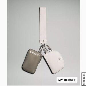 lululemon athletica Dual Pouch Wristlet in Gray and White